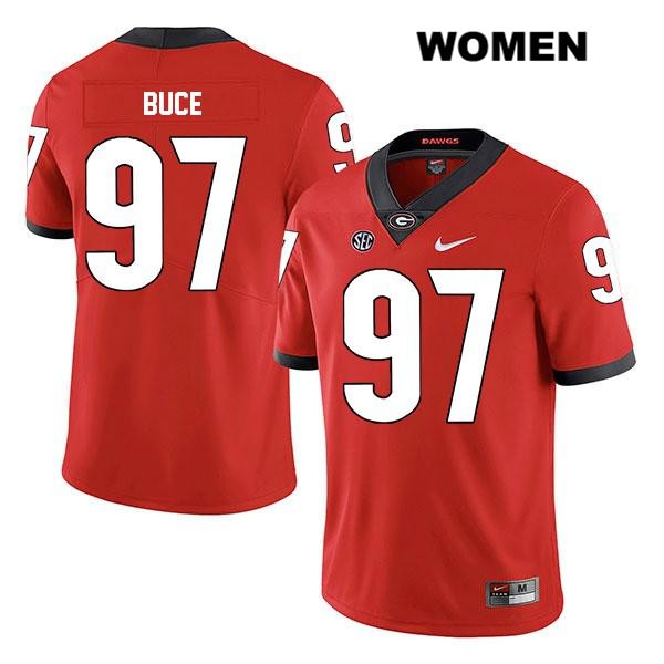 Georgia Bulldogs Women's Brooks Buce #97 NCAA Legend Authentic Red Nike Stitched College Football Jersey NBR1656BI
